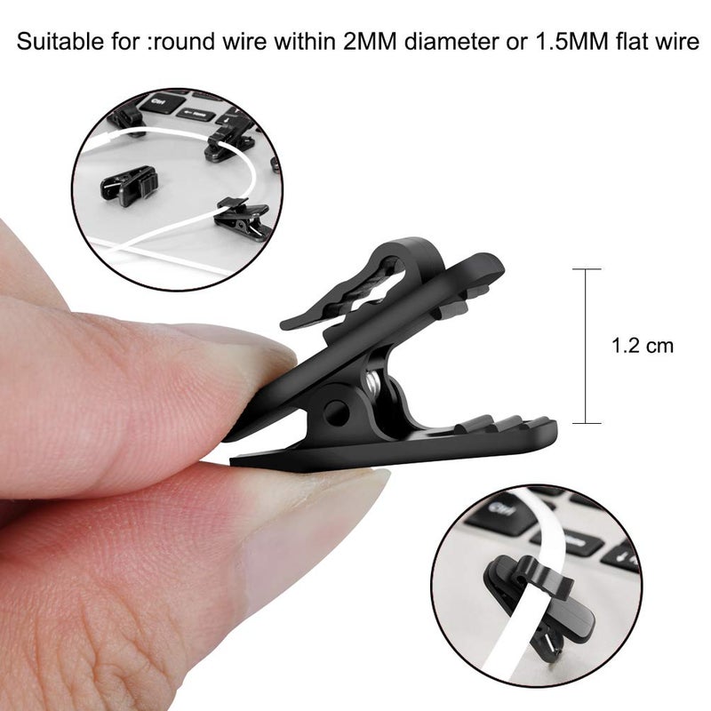 FENGWANGLI Headphone Clip for Shirt, 1 Inch Length Small Earbud Cord Management Earphone Mount Cable Clothing Clip to Keep Microphone Cord in Place for 1.5mm Diameter Round Wire (12 Pcs/Black) - Image 4